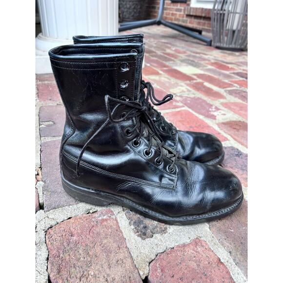 BF Goodrich Vintage Black Leather Military Combat Boots Mens Size 7.5R 1972 - Picture 3 of 8